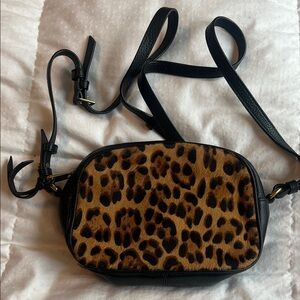 Jcrew Leopard Print Crossbody camera  Bag